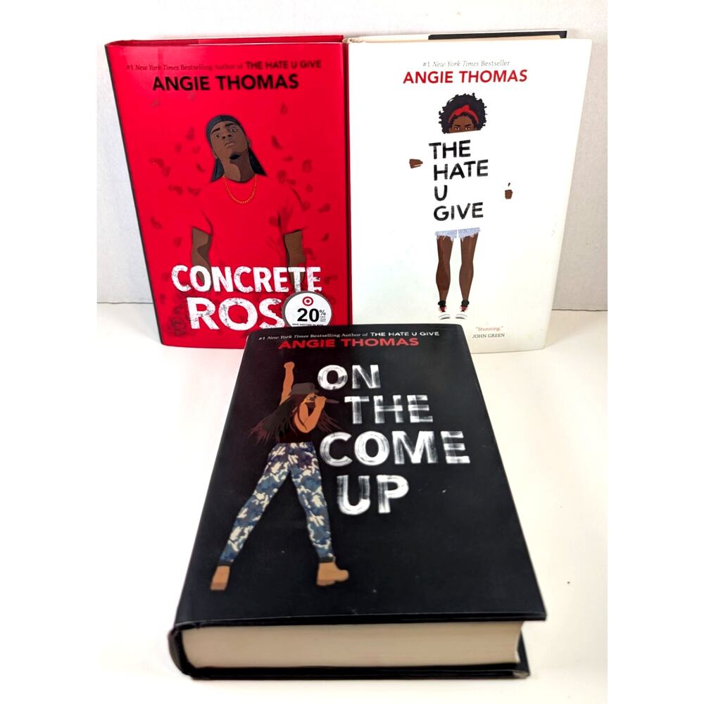 Lot of 3 ANGIE THOMAS Novels~The Hate U Give~Concrete Rose~ HC DJ 1st Editions